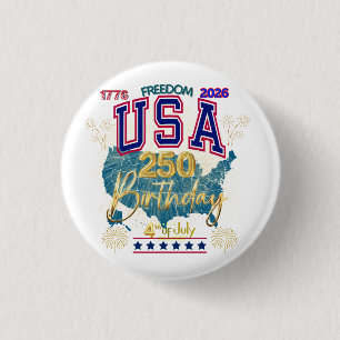 MACARON ROND 2,50 CM ÉTATS-UNIS 250 ANS DE LIBERTÉ
