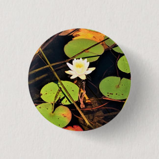 Macaron Rond 2,50 Cm "Ethérée Lily Pad Pond avec Central White Blossom