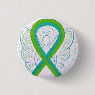 Macaron Rond 2,50 Cm Étiquette à bouton Angel de la chaux et de la cons