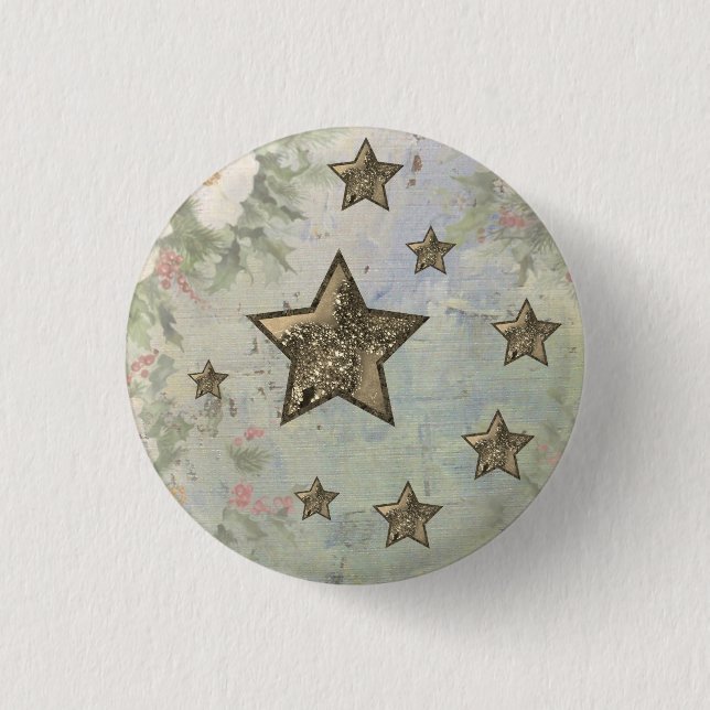 Macaron Rond 2,50 Cm Étoiles de Vintage (Devant)