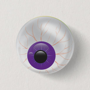 Macaron Rond 2,50 Cm Evil Purple Zombie 3D Oeil Halloween Eyeball