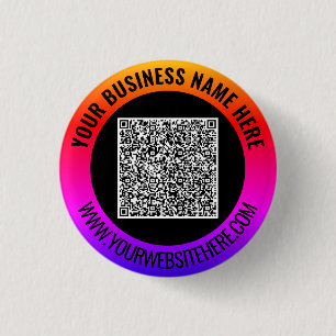 Macaron Rond 2,50 Cm Exemple de bouton promotionnel QR Code pour entrep