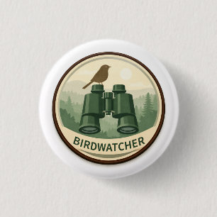 Macaron Rond 2,50 Cm Explorateur d'observateurs d'oiseaux Récompense