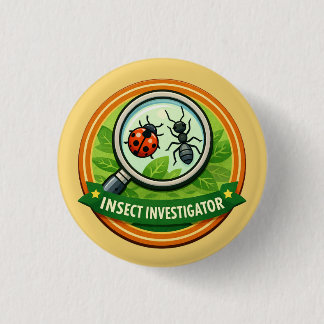 Macaron Rond 2,50 Cm explorateur enquêteur d'insectes | Récompense pour