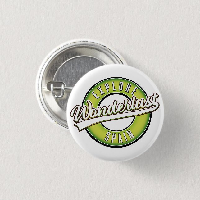 Macaron Rond 2,50 Cm Explorer l'Espagne Wonderlust  (Devant & derrière)