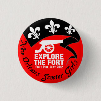 Macaron Rond 2,50 Cm "Explorez le fort, mai 2012" bouton de tour