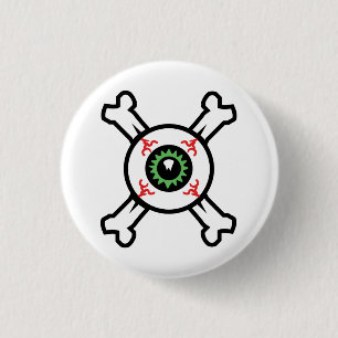 Macaron Rond 2,50 Cm Eyeball et Crossbones pour les arrière - plans l