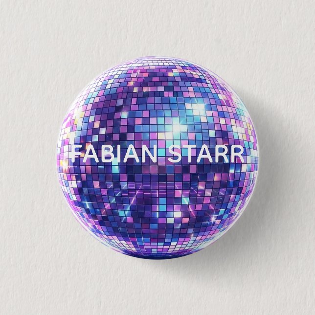 Macaron Rond 2,50 Cm Fabian Starr DISCO BALL Button (Devant)