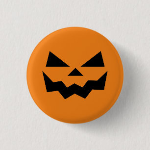Macaron Rond 2,50 Cm Face citrouille Jack-o-lanterne