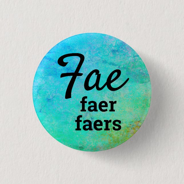 Macaron Rond 2,50 Cm Fae, Faer, Faers Pronouns (Devant)