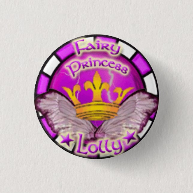 Macaron Rond 2,50 Cm FAIRY Princess Lolly BUTTON pour Renfaire, Cour (Devant)