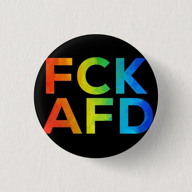 Macaron Rond 2,50 Cm FCK AFD Regenbogen auf Schwarz (Devant)