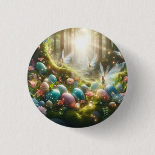Macaron Rond 2,50 Cm Fées de la forêt mystique Œufs de printemps magiqu