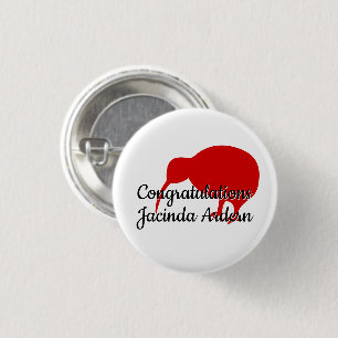 Macaron Rond 2,50 Cm Félicitations Jacinda Ardern Custom Text Kiwi
