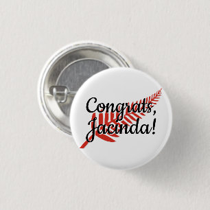 Macaron Rond 2,50 Cm Félicitations, Jacinda ! Fermeture de texte et de