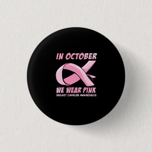 Macaron Rond 2,50 Cm Femmes En Octobre Nous Portons Pink Dragonfly Brea