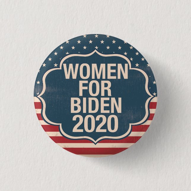 Macaron Rond 2,50 Cm Femmes pour Biden 2020 (Devant)