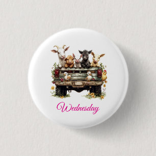 Macaron Rond 2,50 Cm Ferme Animale Mignonne Sur Bouton Rond