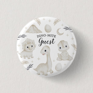 Macaron Rond 2,50 Cm Fête d'anniversaire de dinosaure invité Dino-Mite