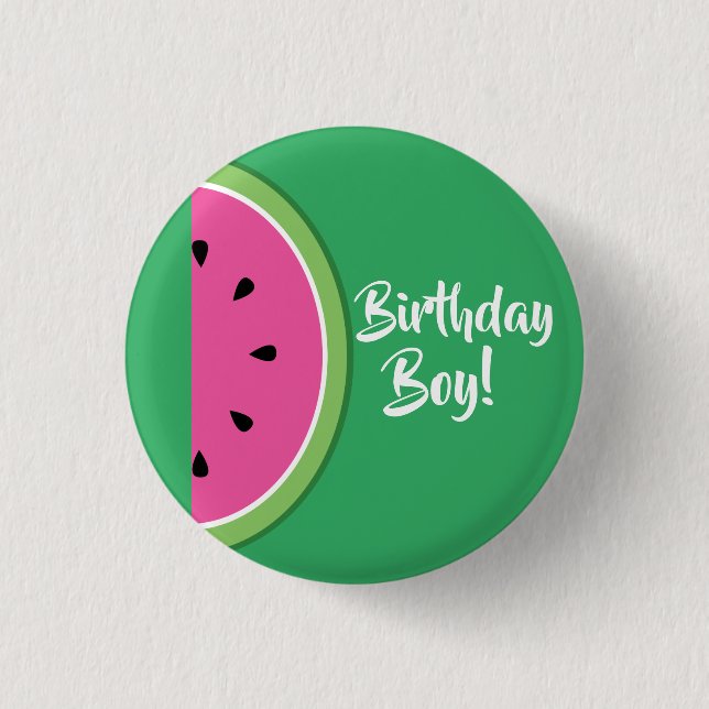 Macaron Rond 2,50 Cm Fête d'anniversaire de Watermelon Kid (Devant)