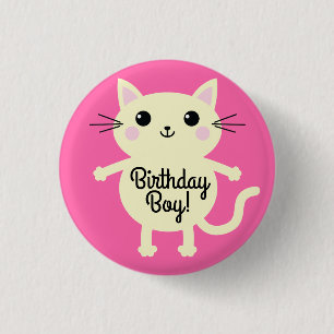 Macaron Rond 2,50 Cm Fête d'anniversaire du chat