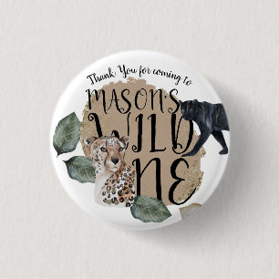Macaron Rond 2,50 Cm Fête d'anniversaire safari aquarelle animal sauvag