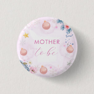 Macaron Rond 2,50 Cm Fête de bébé pour future maman Fleur de flocon de