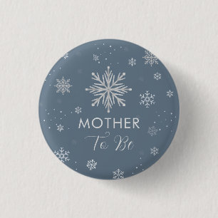 Macaron Rond 2,50 Cm Fête de bébé Shower Maman Future Flocon de Neige B