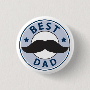 Macaron Rond 2,50 Cm Fête des pères Moustache meilleur papa