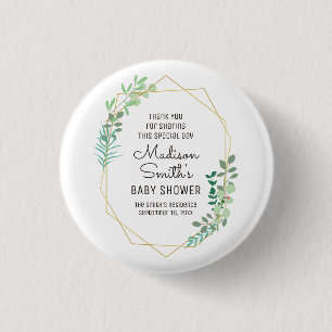 Macaron Rond 2,50 Cm Fête du Baby shower géométrique et verdoyant Fa