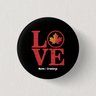 Macaron Rond 2,50 Cm Fête du Canada Maple Leaf Love Flag Vintage Cool P