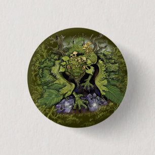 Macaron Rond 2,50 Cm Feuillage forestier Dragon~Button