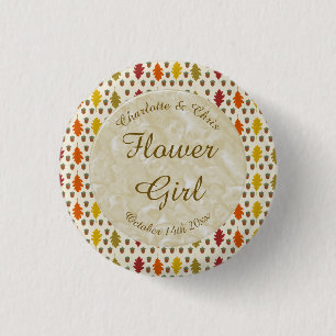 Macaron Rond 2,50 Cm Feuilles de chêne et Acorns Automne Mariage d'auto