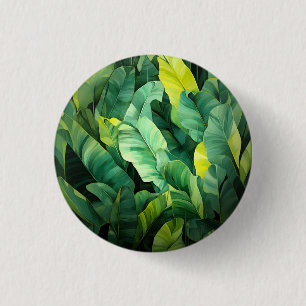 Macaron Rond 2,50 Cm Feuilles tropicales, botanique abstraite, jungle,