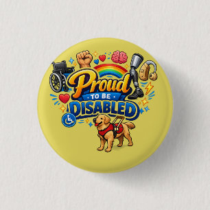 Macaron Rond 2,50 Cm Fier d'être handicapé – Conception graphique d'aut
