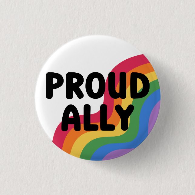 Macaron Rond 2,50 Cm Fière Ally Rainbow Pride Mois (Devant)