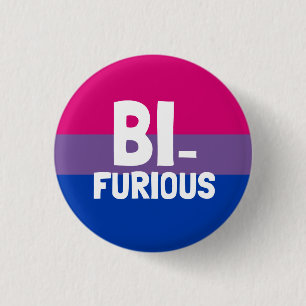 Macaron Rond 2,50 Cm Fierté bisexuelle furieuse de Bi