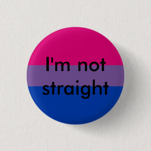 Macaron Rond 2,50 Cm fierté bisexuelle je ne suis pas goupille droite