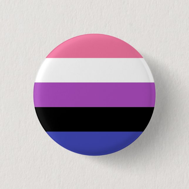 Macaron Rond 2,50 Cm Fierté de Genderfluid (Devant)