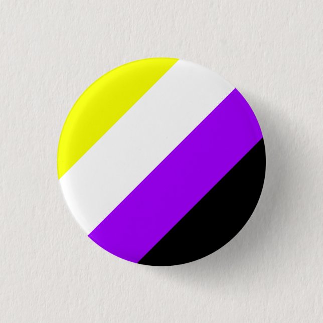 Macaron Rond 2,50 Cm Fierté de Nonbinary (Devant)