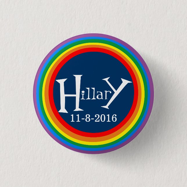 Macaron Rond 2,50 Cm Fierté pour Hillary par HillaryClinton4u (Devant)