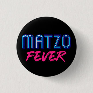 Macaron Rond 2,50 Cm Fièvre de Matzo Bleu Rose Slogan Disco 70s Juif
