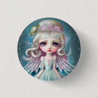 Macaron Rond 2,50 Cm Fille Blonde Surréalisme Pop