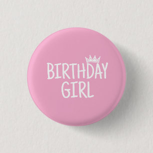 Macaron Rond 2,50 Cm Fille d'anniversaire