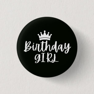 Macaron Rond 2,50 Cm Fille d'anniversaire