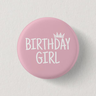 Macaron Rond 2,50 Cm Fille d'anniversaire