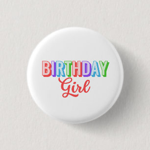 Macaron Rond 2,50 Cm Fille d'anniversaire