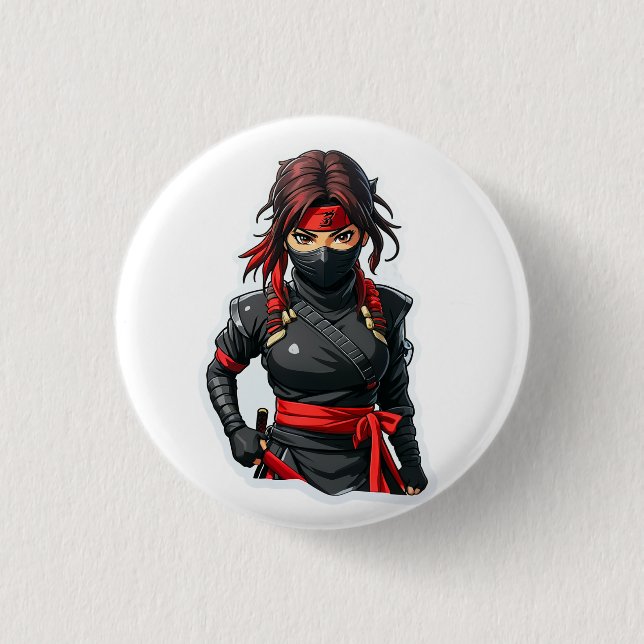 Macaron Rond 2,50 Cm Fille Ninja (Devant)