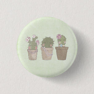 Macaron Rond 2,50 Cm Filles Cactus mignonnes Portant Des Bijoux