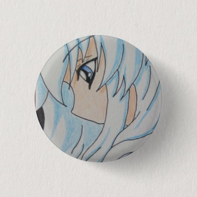 Macaron Rond 2,50 Cm Filles d'Anime (Devant)